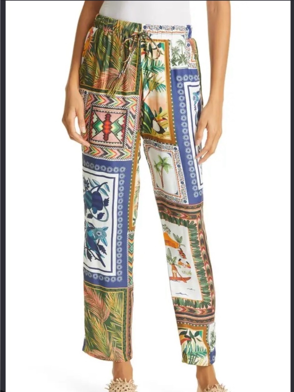 EUC farm rio mixed scarves pants